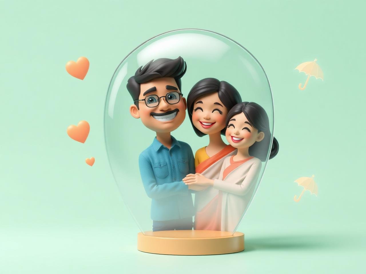 Family protected by Becapitalist insurance shield